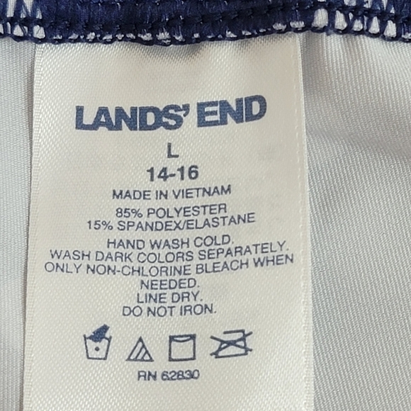 Lands' End Navy Deep Sea Polka Dot‎ Swim Cover Up/Casual Pants Sz L (14-16) - Picture 8 of 8